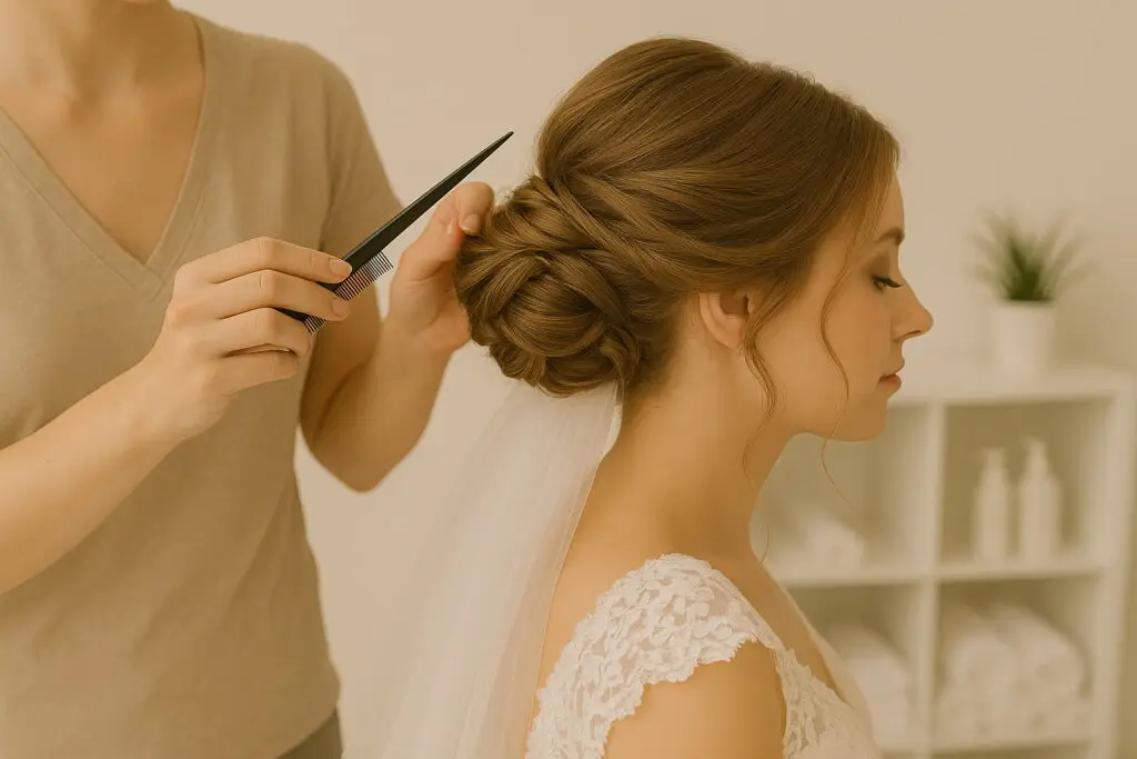 Styling für eine Traumfrisur für eine Hochzeit